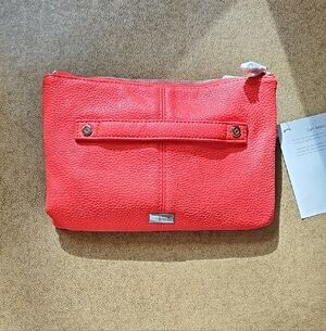Thirty-One Textured Women's  Compartmentalized, Salmon Hue Button Clutch